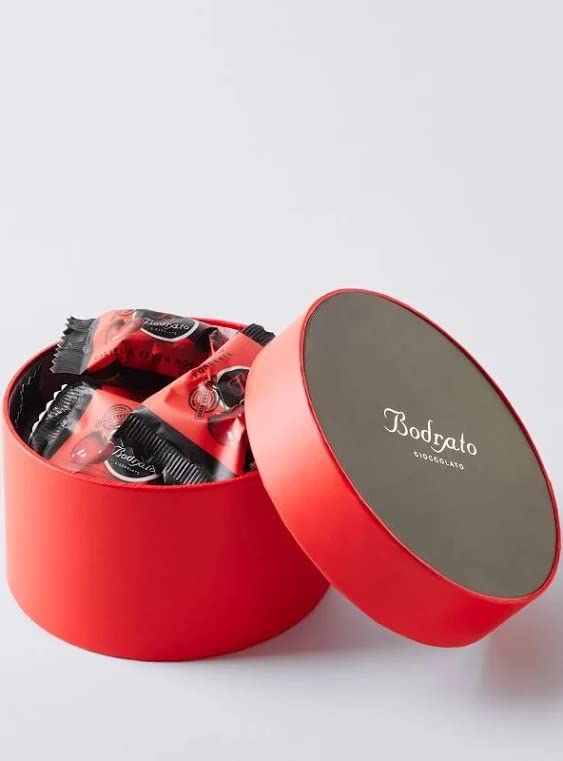 Bodrato Cioccolato ,Italian Chocolate Covered Grappa Dipped Cherry in a Hat Box - Beauty and Blossom