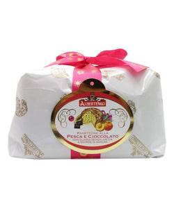 Albertengo Peaches and Chocolate Panettone Italian Holiday Cake, 2.2 Pound (P...