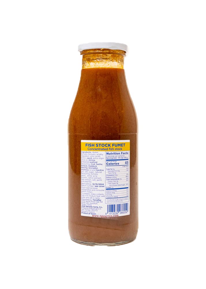 El Navarrico. Seafood Broth for Paella. Fumet. 500ml (16.91oz) - Beauty and Blossom
