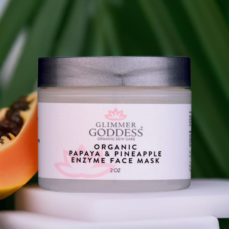 GLIMMER GODDESS Organic Face Mask – Hydrating & Exfoliating Papaya Pineapple ... - Beauty and Blossom