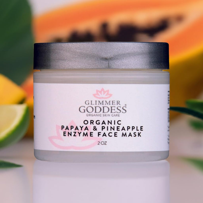 GLIMMER GODDESS Organic Face Mask – Hydrating & Exfoliating Papaya Pineapple ... - Beauty and Blossom