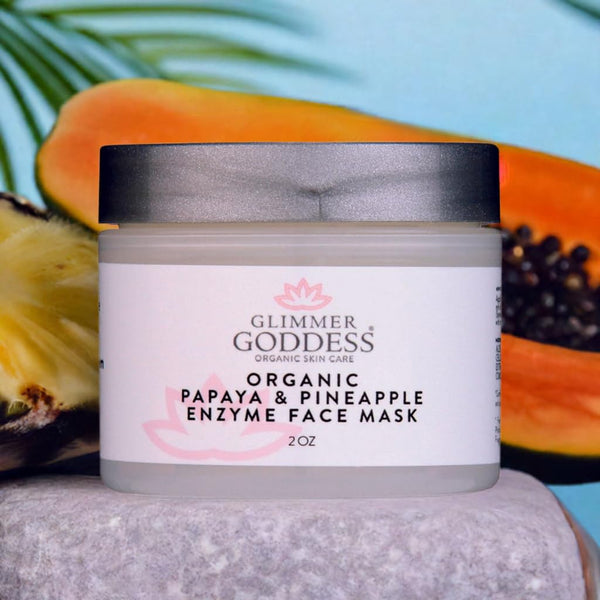 GLIMMER GODDESS Organic Face Mask – Hydrating & Exfoliating Papaya Pineapple ...