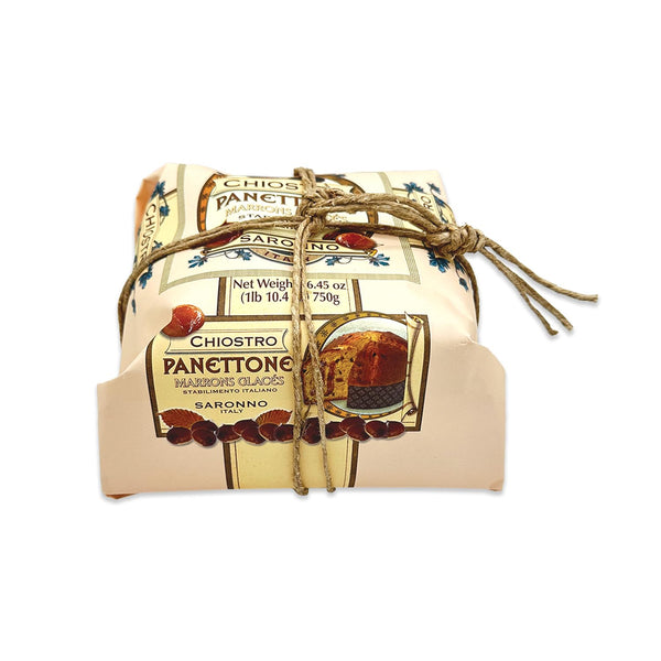 Chiostro Di Saronno Panettone Rustic Hand Wrapped (Marrons Glaces Chestnuts)