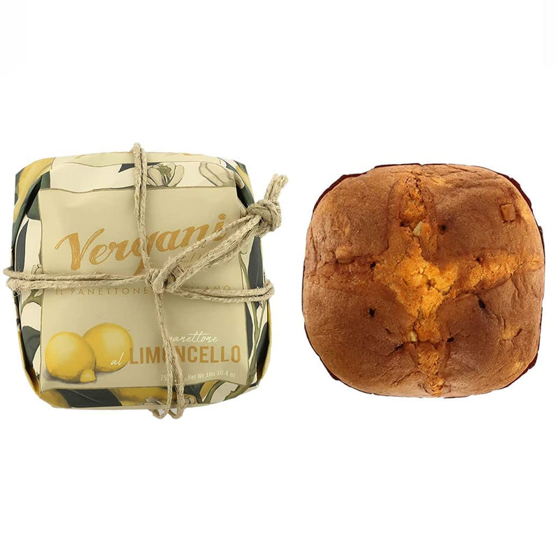 Vergani Italian Limoncello Panettone Christmas Holiday Cake with Candied Lemo...