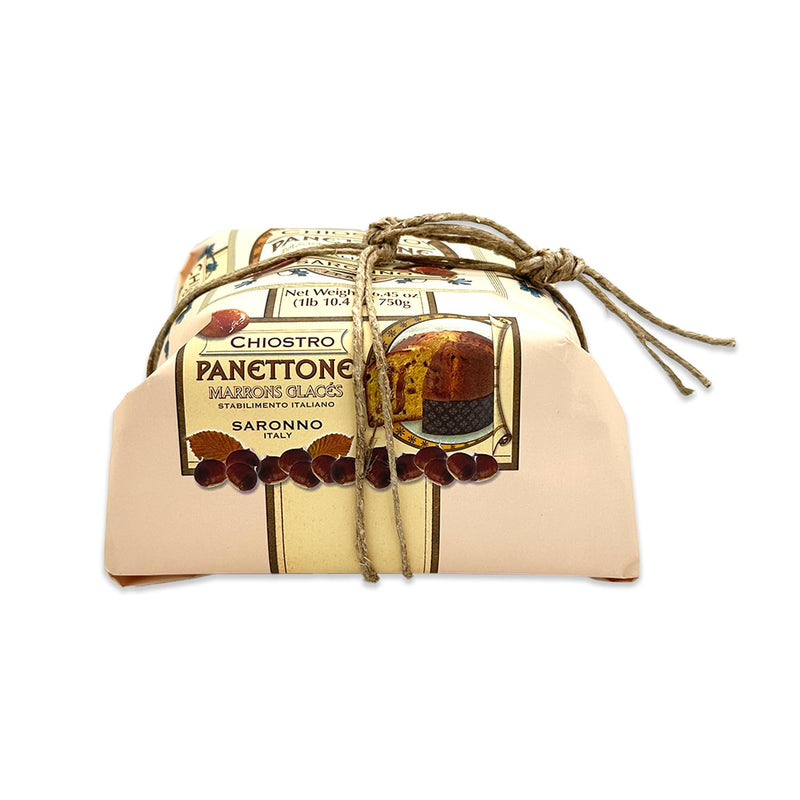 Chiostro Di Saronno Panettone Rustic Hand Wrapped (Marrons Glaces Chestnuts)