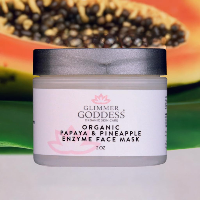 GLIMMER GODDESS Organic Face Mask – Hydrating & Exfoliating Papaya Pineapple ... - Beauty and Blossom