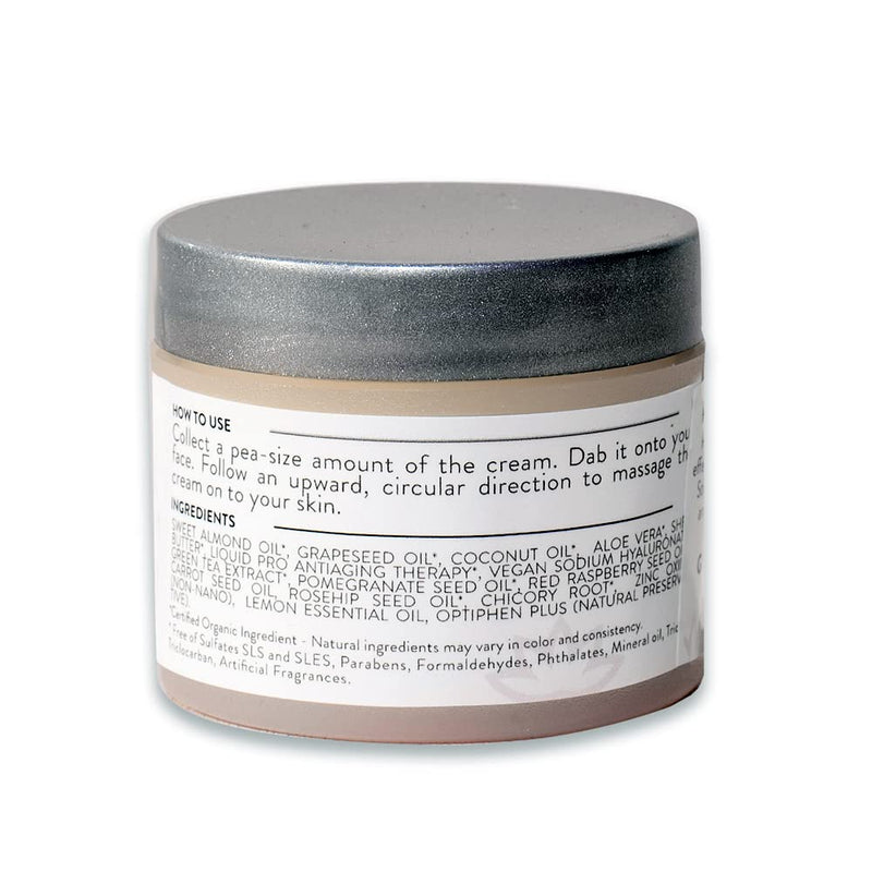GLIMMER GODDESS Organic Daily Face Cream With Green Tea, Lemon Scent, Moistur... - Beauty and Blossom