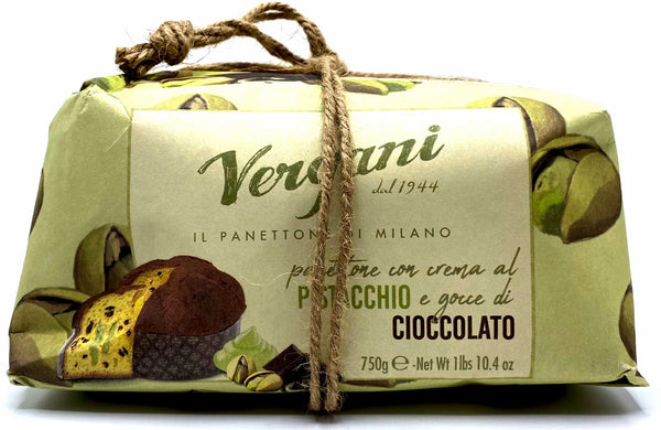 Vergani Italian Pistachio and Chocolate Panettone, Christmas Holiday Gift Cak...