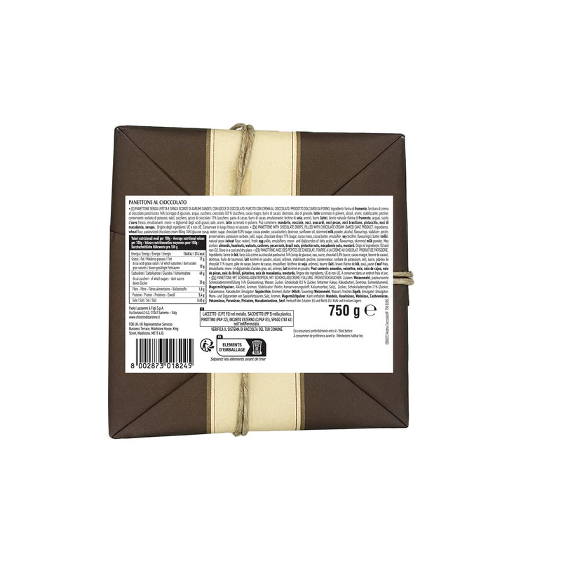 Chiostro di Saronno Panettone Chocolate Cream Dark Chocolate Flake Topping in...