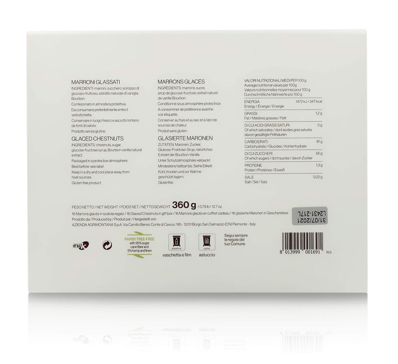 Agrimontana 16 Marron Glacés (Glazed Chestnuts) in Gift Box - Iginio Massari ... - Beauty and Blossom