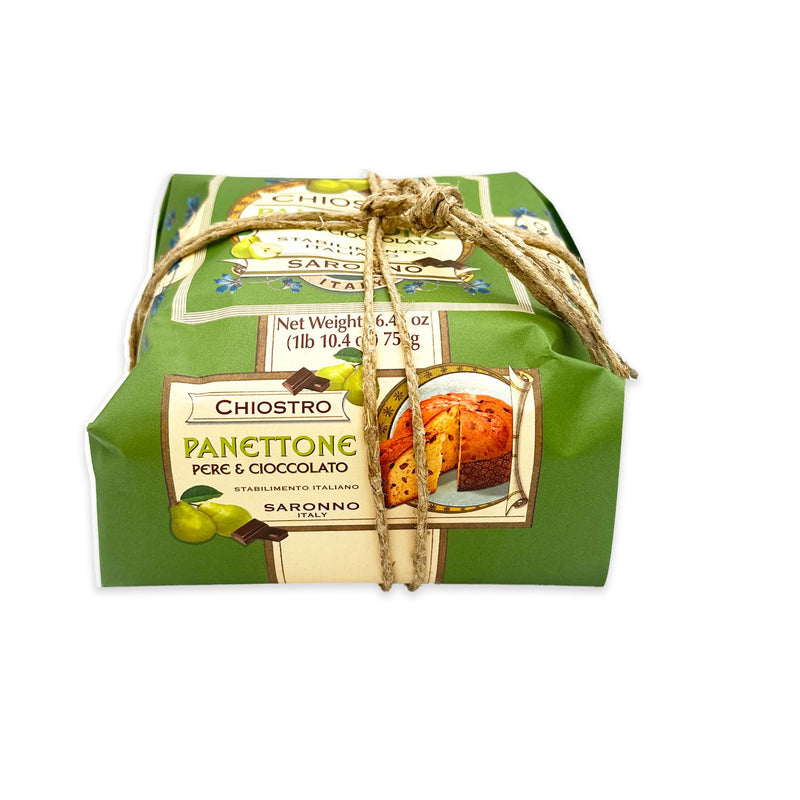 Chiostro Di Saronno Panettone with Pears and Chocolate - Hand wrapped - 750g