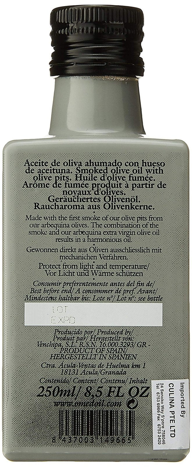 O-Med Olive Pit Smoked Arbequina Extra Virgin Olive Oil 250 ml