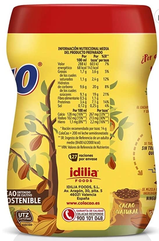 Original Cola Cao Chocolate Drink Mix 6 Pack