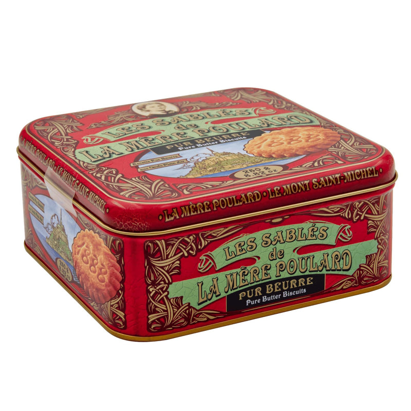 La Mere Poulard Large Galettes - Large Shortbread cookies from France, Metal Gift tin 8.8oz