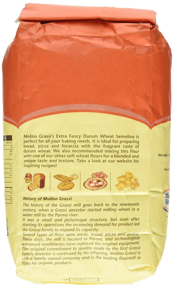 Molino Grassi Extra Fancy Durum Wheat Semolina Flour, 2.2 lbs - Beauty and Blossom