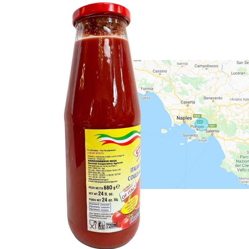 Strianese Tomato Passata Sauce from Italy 24 Fl Oz (680g)(Pack of 2) Premium ...