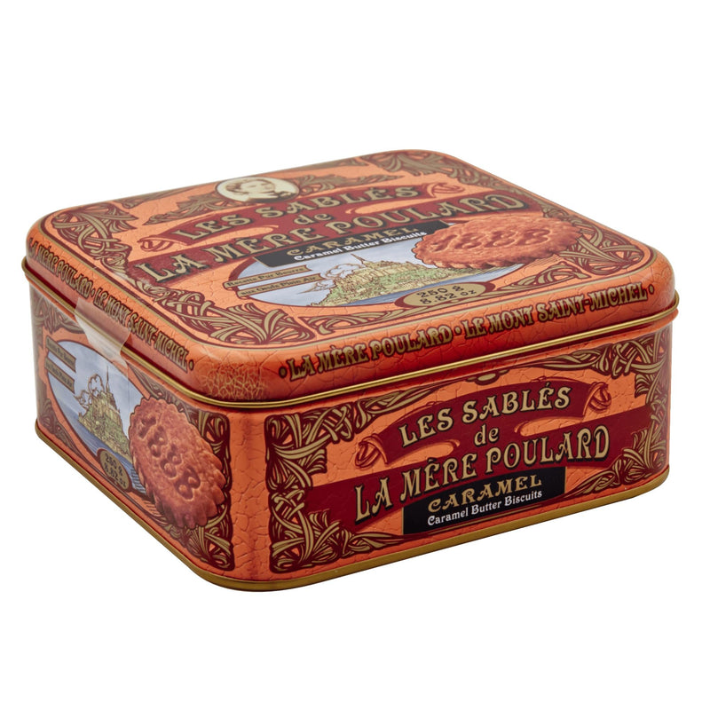 Les Sables au Caramel de La Mere Poulard Caramel Butter Cookies, 8.8 oz tin