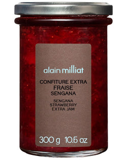 Alain Milliat Sengana Strawberry Jam, 10.6 Oz (One 300g Glass Jar) | GMO-Free | Imported from France