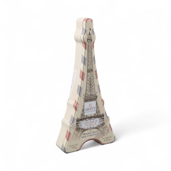 Abtey Chocolatier Eiffel Tower Tin Paris filled with Praline Filled Milk Chocolate, 130g, Product of France - Beauty and Blossom