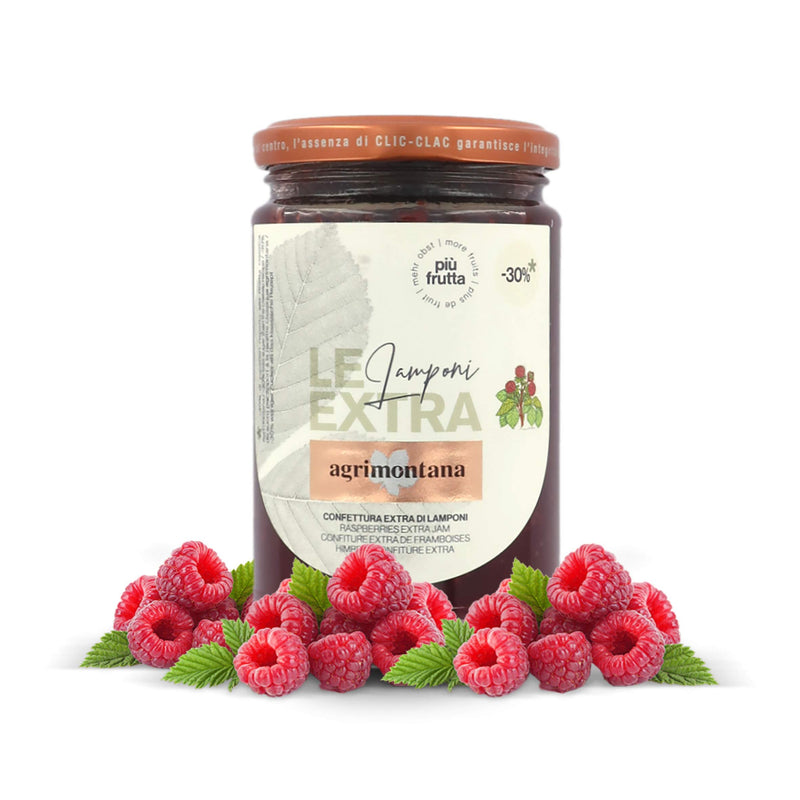 Agrimontana Raspberries Extra Jam, Le Extra Line, 330 Grams / 11.64 Ounces