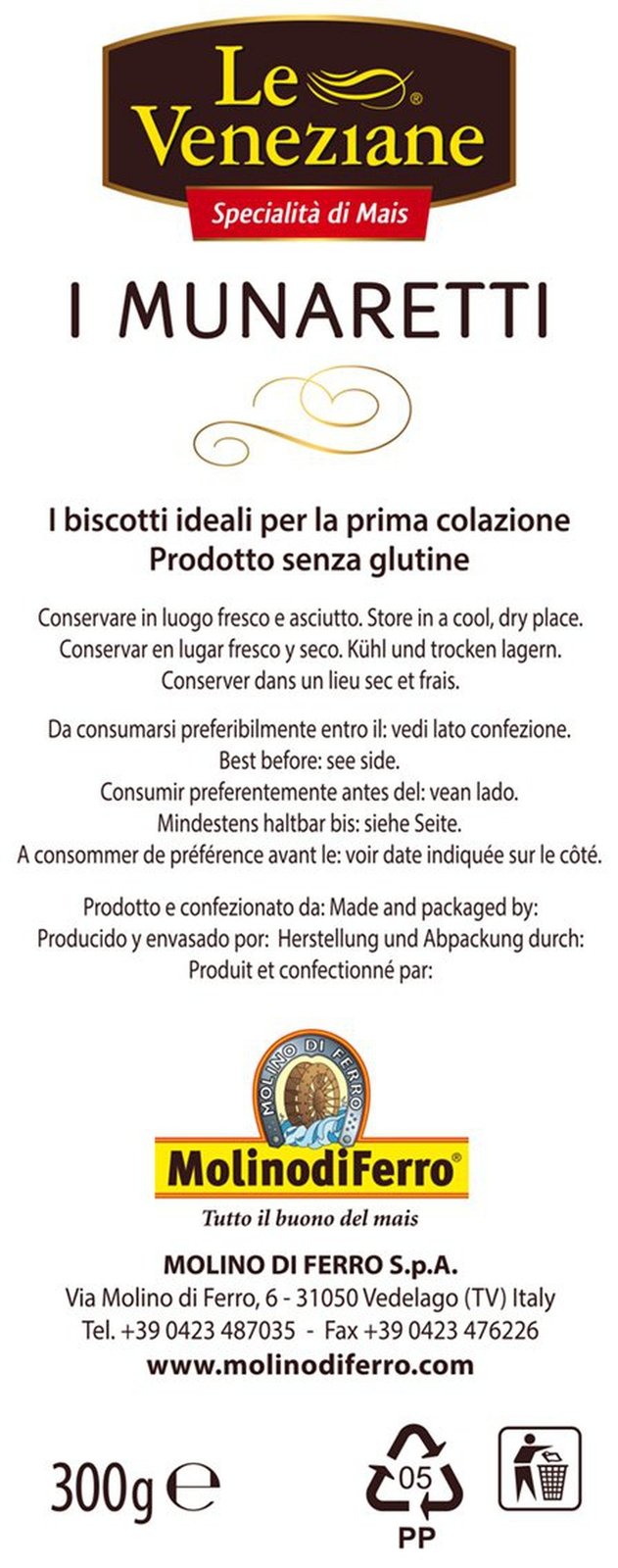 The Venetian Munaretti Biscuits Gluten Free 300g