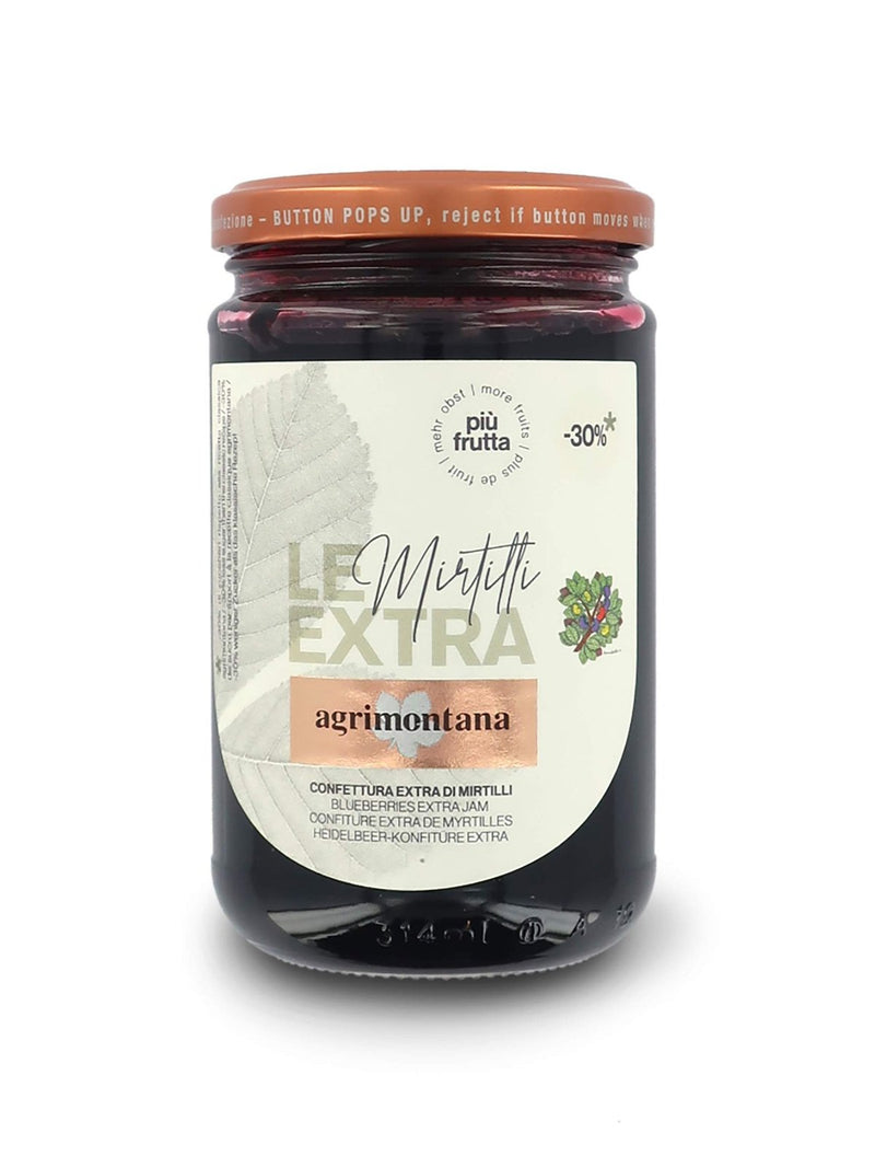 Agrimontana Blueberries Extra Jam, Le Extra Line, 330 Grams / 11.64 Ounces
