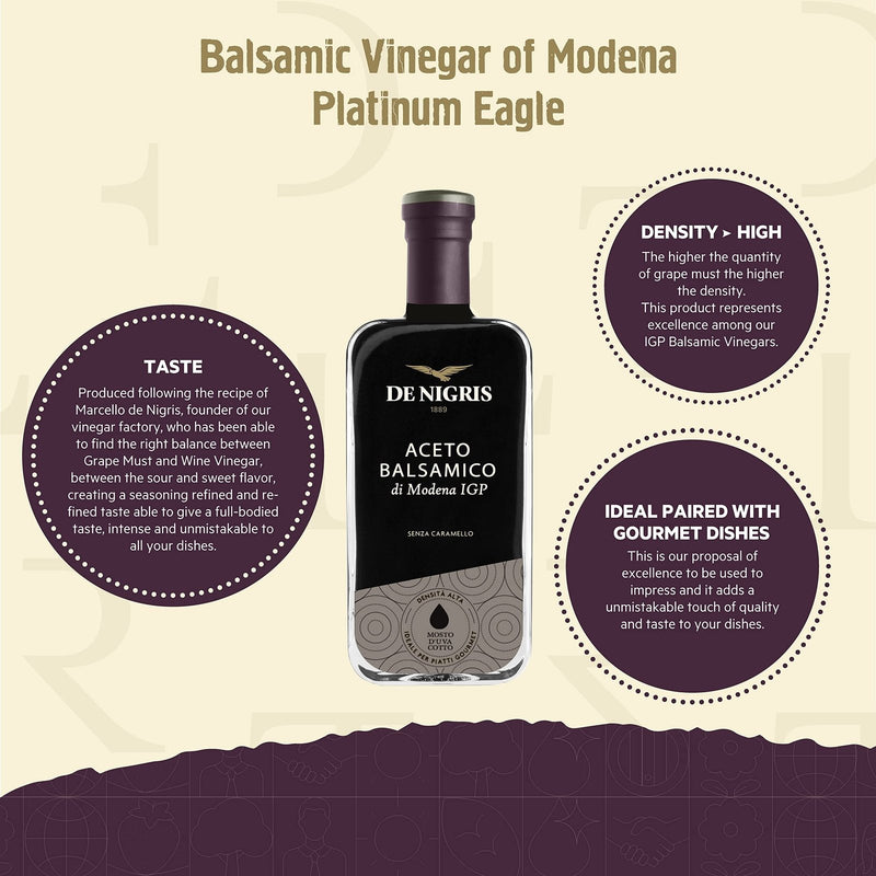 De Nigris Premium Organic White Wine Vinegar With Balsamic Vinegar Of Modena ...