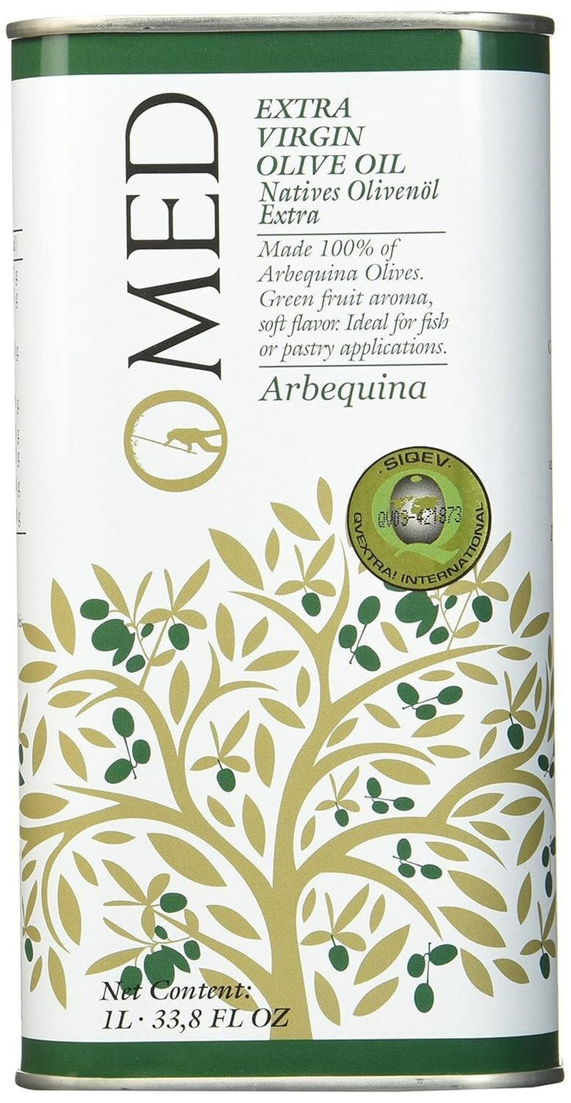 O-Med Arbequina Extra Virgin Olive Oil - 1000 ML (33.8 Fl Oz)