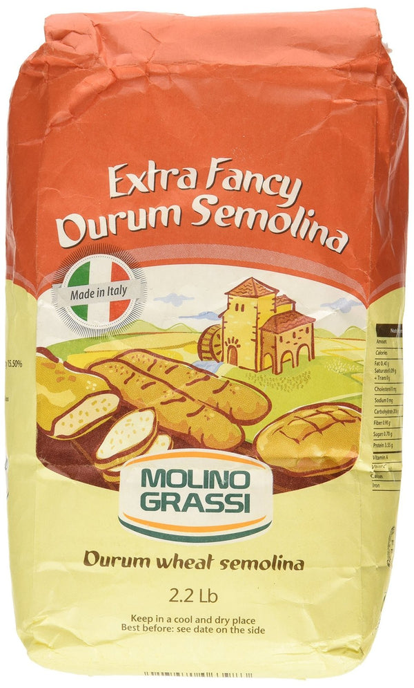 Molino Grassi Extra Fancy Durum Wheat Semolina Flour, 2.2 lbs - Beauty and Blossom