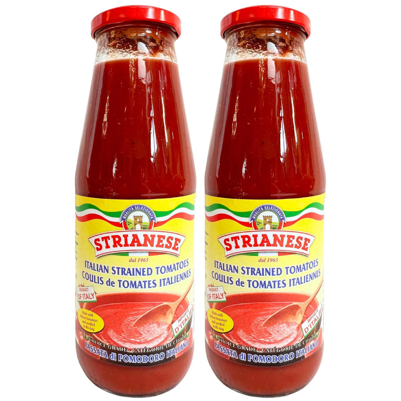 Strianese Tomato Passata Sauce from Italy 24 Fl Oz (680g)(Pack of 2) Premium ...