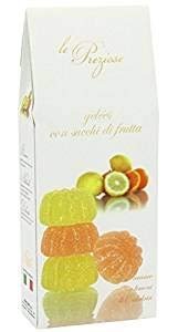 Le Preziose Gourmet Italian Fruit Jelly Sweets with Fruit -Variety of 3- Orange Lemon, Berry Raspberry, and Strawberry. ( 3 Items) Made in Italy