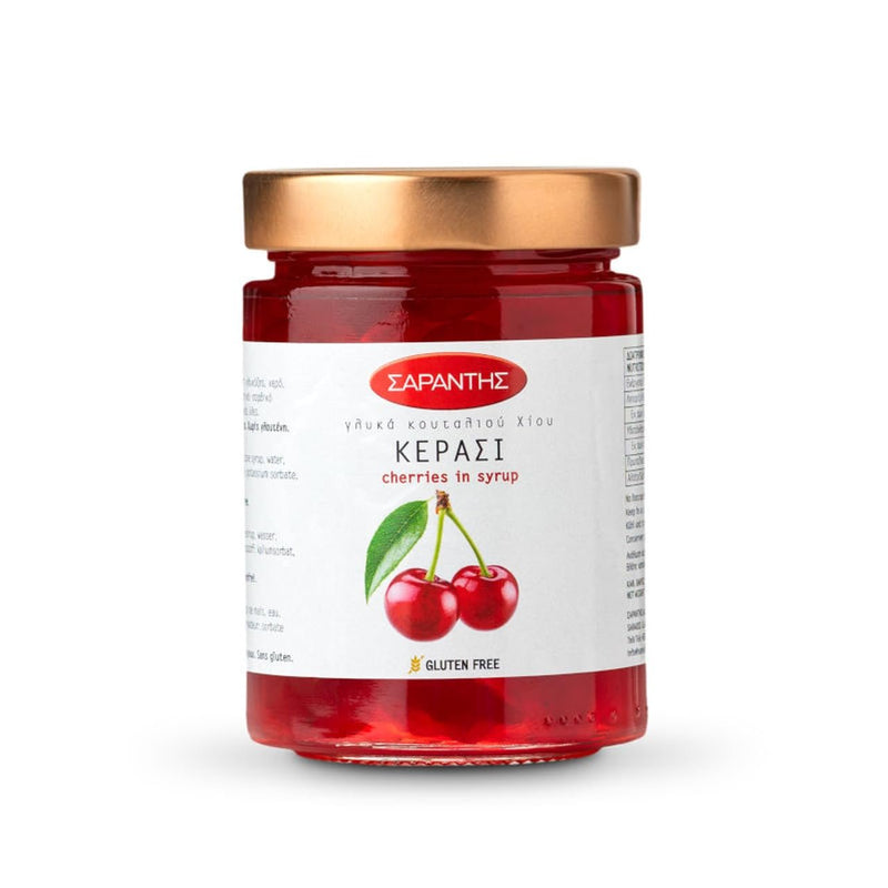 Sarantis, Greek Sour Cherry Fruit Sweet in Syrup, 16 oz (Pack of 2) - Beauty and Blossom