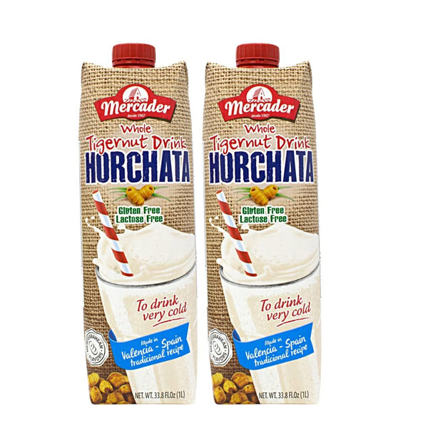 Mercader Whole Tigernut Drink Horchata milk Net.Wt 67.6 oz (2-pack) 2 Liters | Non Dairy | GlutenFree | Lactose Free | Shelf Stable (Pack of 2) - Beauty and Blossom