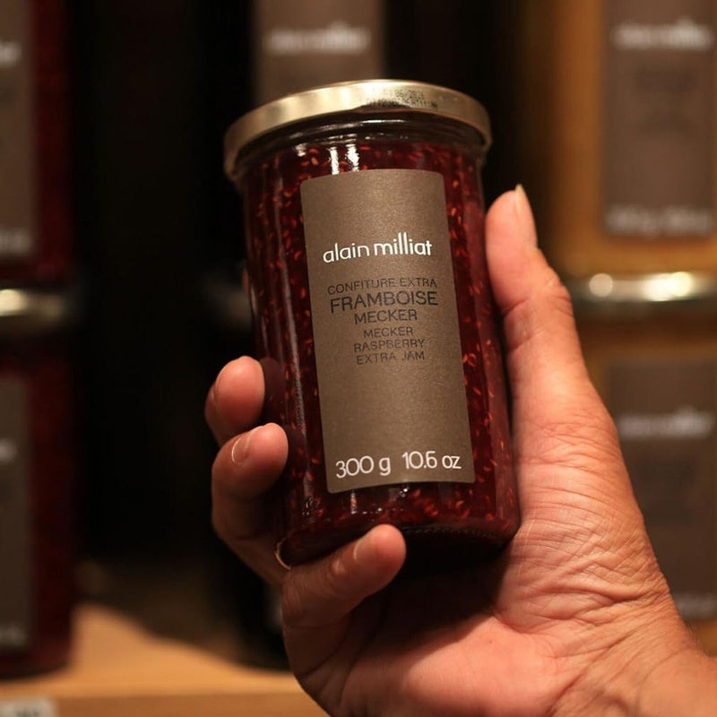 Alain Milliat Mecker Raspberry Jam, 10.6 Oz (One 300g Glass Jar)