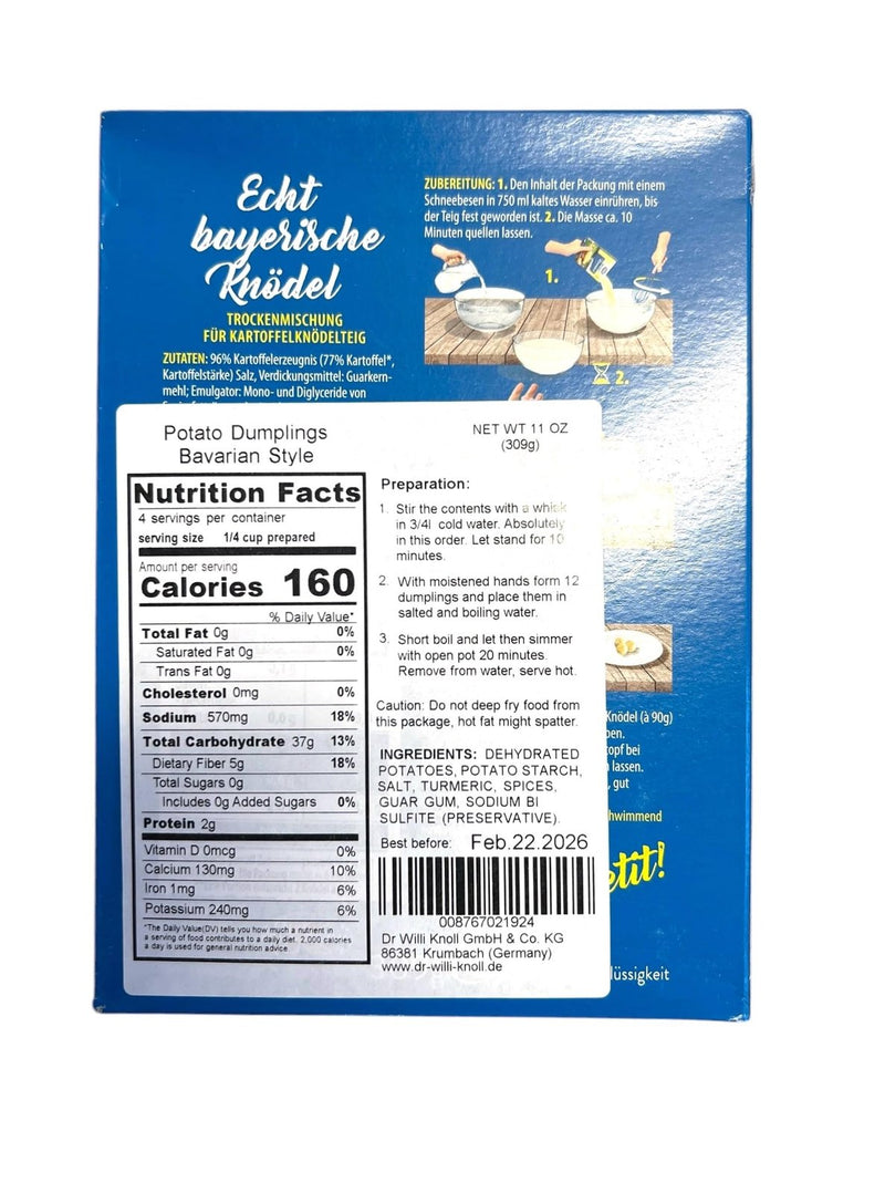 Dr. Willi Knoll Bavarian Style Shredded Potato Dumplings 10.9 oz (Pack of 3)