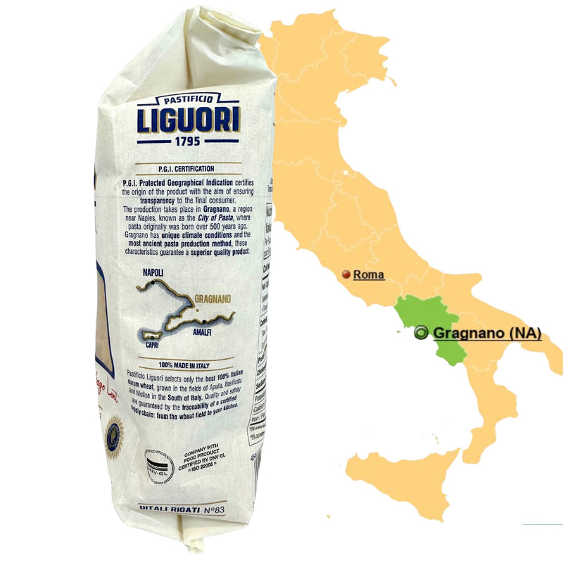 Pastificio Liguori Ditali Pasta 1 lb. (454g)(Pack of 2) Tubetti Pasta - Tubettini Pastina - Ditalini - Bronze Cut - Similar to Stellini - Anellini - Gragnano - Tiny Noodle Tubes for Soups