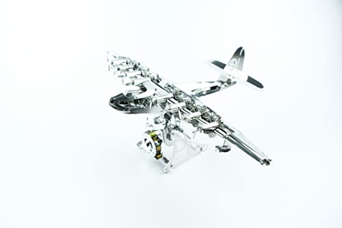Model Airplane Kit with Tool kit- DIY Scale Model - 3D Model kit Heavenly Hercules - Moving Wind-Up Airplane Model | 3D Puzzle for Adults - Metal DIY Kit | Metal Model Collectible | DIY Construction - Beauty and Blossom