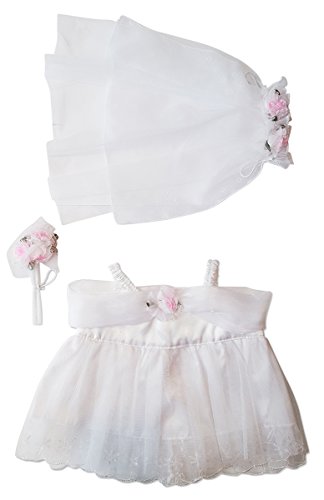 Bride Outfit Teddy Bear Clothes Fits Most 14" - 18" Build-A-Bear and Make Your Own Stuffed Animals - Beauty and Blossom