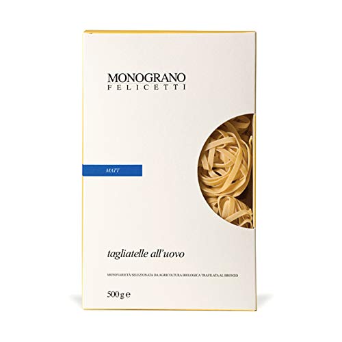 Monograno Felicetti Matt Tagliatelle with Egg Pasta Italian Organic Non-GMO 17.6oz (500g) 2 Pack