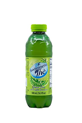 Green Tea, Bottled Green Tea with 1% Aloe Vera Juice, Ice Tea Drinks, Product of Italy PACK OF 6