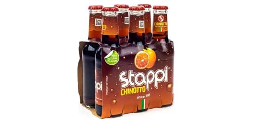 Stappj Chinotto Soda 6 x 6.7 fl oz. (200ml) "Stappi" [Italian Import] Sparkling Juice Beverage for Spirits| Non-Alcoholic Bitter Aperitif Cocktail Mixer| Citrus Chinotto Italian Drink Soda