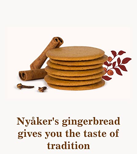 Nyakers Pepparkakor Swedish Ginger Snaps Cookies | Vegan Cookies | Dairy Free Biscuit | Large Cookie Tin Gourmet Snacks | 26.45 Ounces