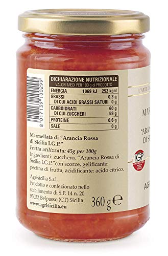 Agrisicilia Sicilian Jam and Marmalade 12.7oz Made in Italy (Sicilian Blood Orange, 2 Pack)
