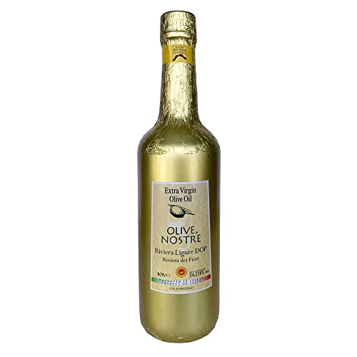 Frantoio di Sant'Agata d'Oneglia Olive Nostre Riviera Ligure DOP - Ligurian Extra Virgin Olive Oil made with 100% Taggiasca Olives 750ml (25.36 fl oz)