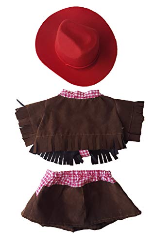 Cowgirl Outfit Teddy Bear Clothes Fits Most 14" - 18" Build-a-bear and Make Your Own Stuffed Animals - Beauty and Blossom
