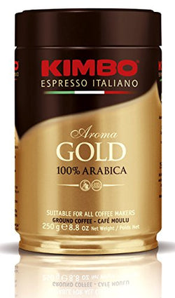 2 Cans Kimbo Aroma Gold Ground Coffee x 8.8oz/250g