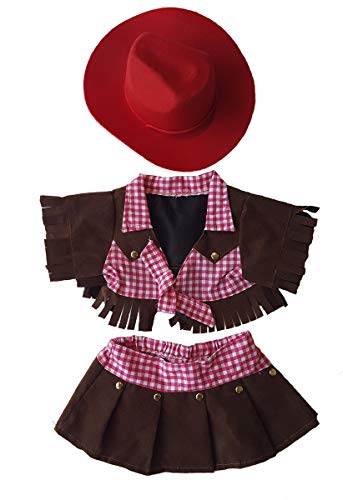 Cowgirl Outfit Teddy Bear Clothes Fits Most 14" - 18" Build-a-bear and Make Your Own Stuffed Animals - Beauty and Blossom
