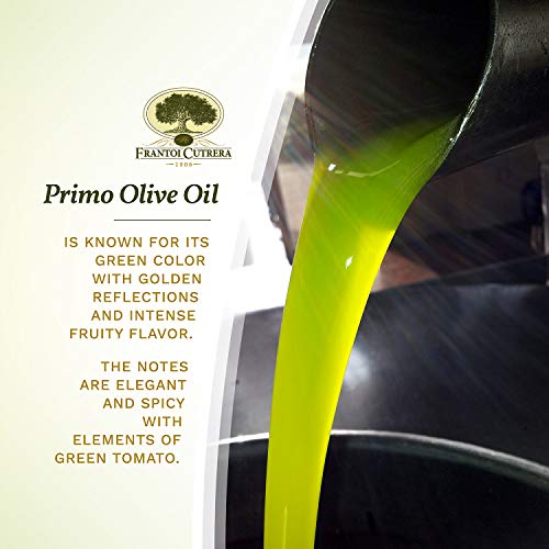 Frantoi Cutrera Primo Cold Extracted Italian Extra Virgin Olive Oil Cold Pressed, Polyphenol Rich Olive Oil, Authentic Certified DOP Sicilian EVOO Imported From Italy, 25.4 fl oz - Beauty and Blossom