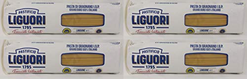 Liguori Linguine - (4 PACK) 100% durum wheat IGP Grain from Gragnano, Naples NON GMO