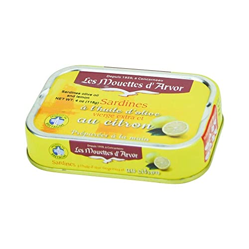 Les Mouettes d'Arvor Sardines in Extra Virgin Olive Oil with Lemon 3 pack